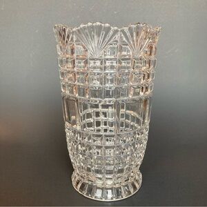 Antique Vintage Richards and Hartley Block Fan Pressed Glass Vase